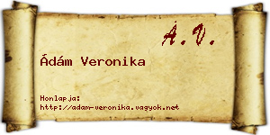 Ádám Veronika névjegykártya